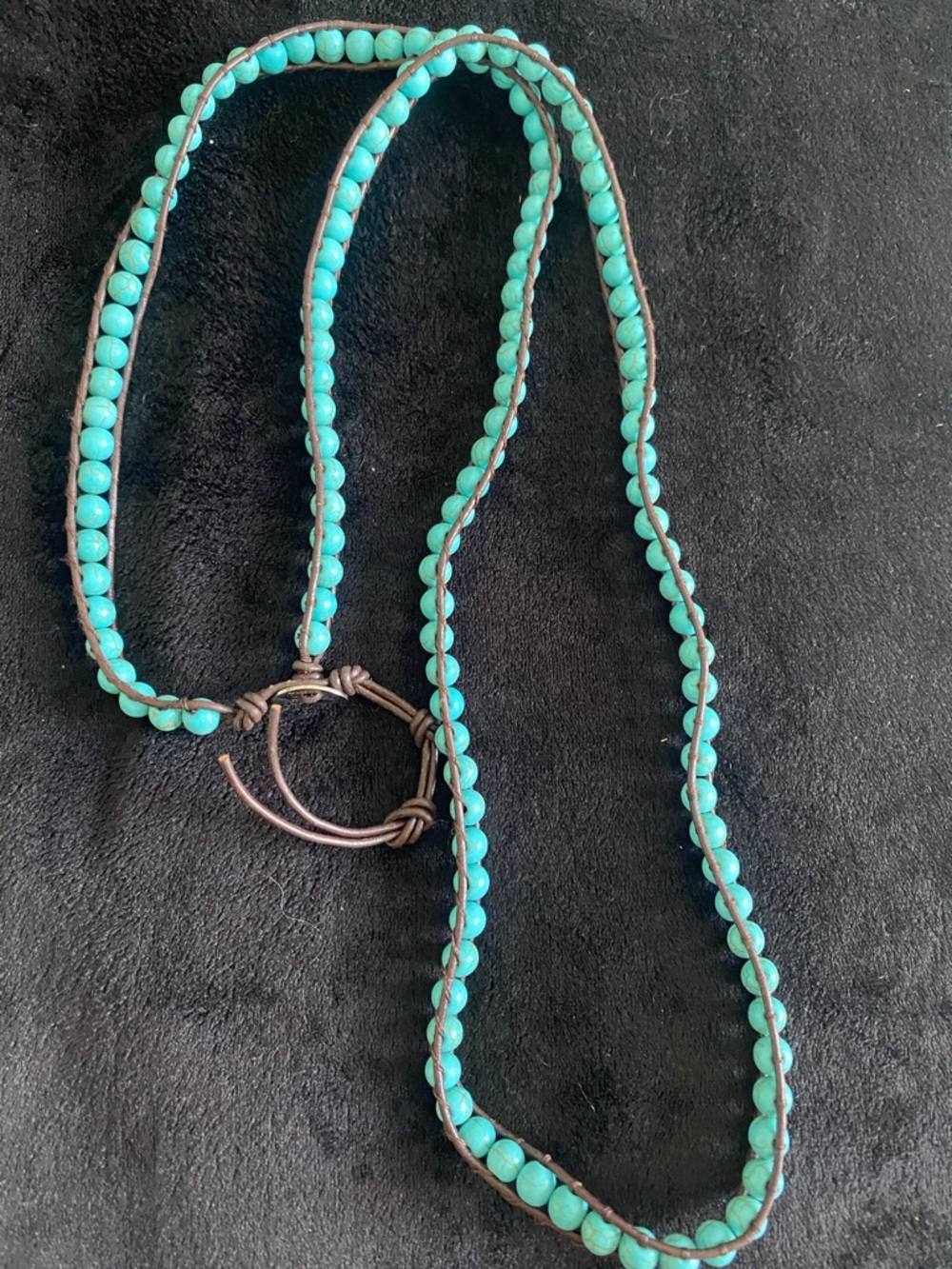 Turquoise Bead Women's Necklace - Vibrant Blue Statement Necklace - Picture 3 of 4